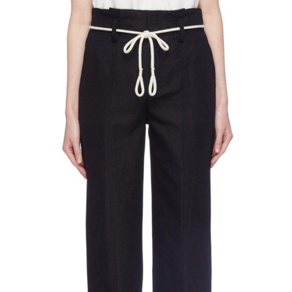VINCE wide leg ROPE BELT CROPPED PANTS SZ 12 - Picture 2 of 8